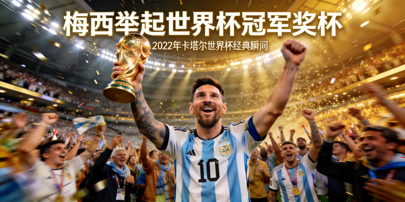 头条新闻配图 - 梅西举起世界杯冠军奖杯的经典瞬间